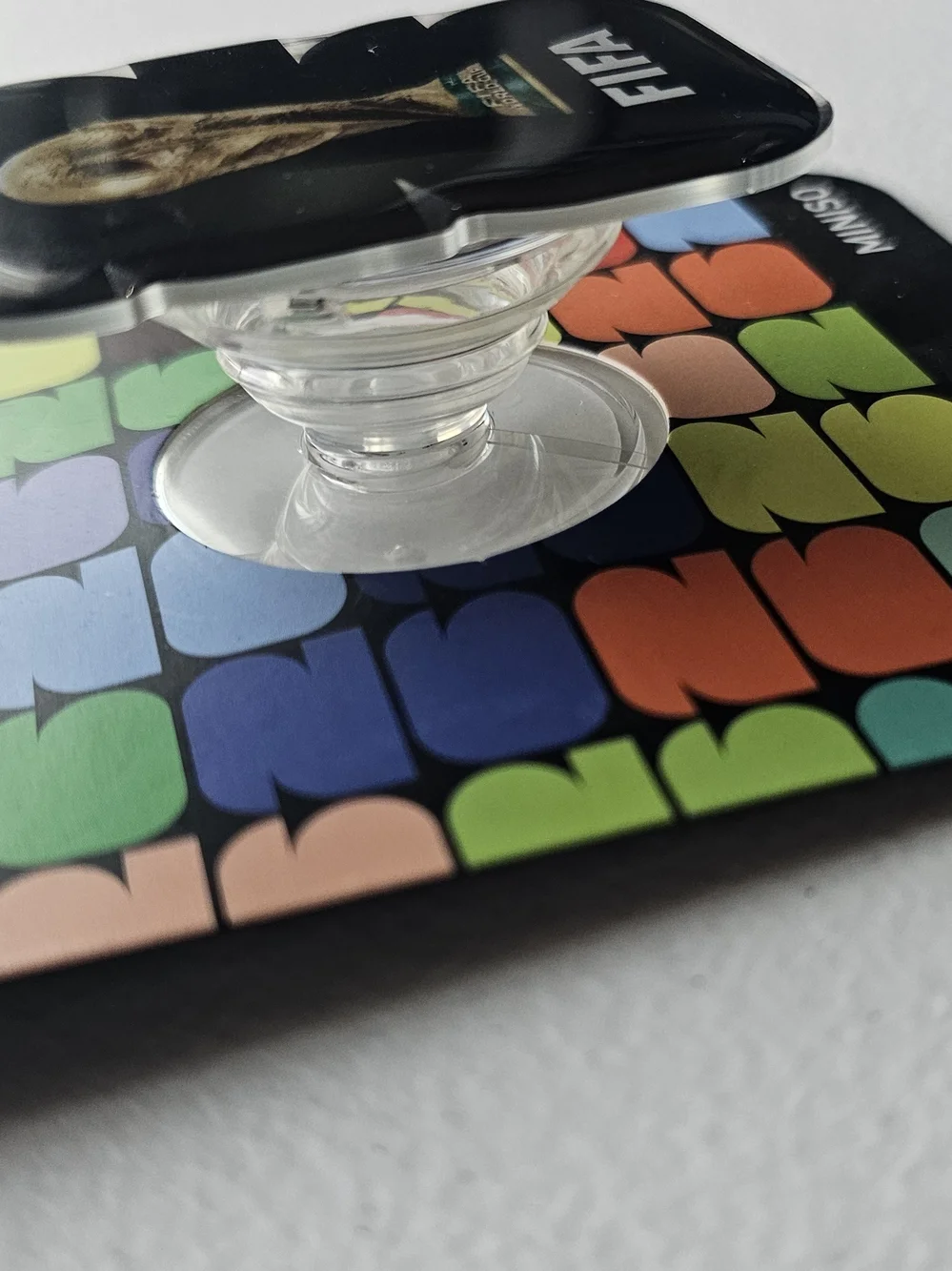 MINISO Black FIFA World Cup Phone Grip with Trophy Graphic